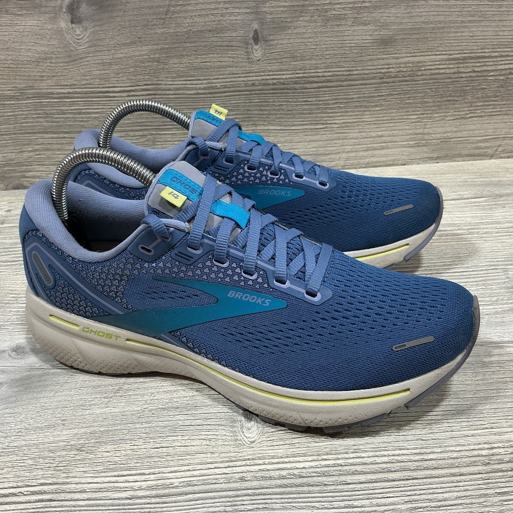 Brooks Ghost 14 Womens Athletic Running Walking Sneakers Shoes Blue White US 10